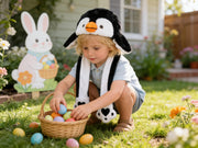 Bubblepompom Animal Hat with Moving Ears Funny Pop up Crazy Silly Hat, 22'' | Plush Animal Hat with Jumping Ears, Cosplay Costume for Dress Up Party, Holiday Gift for Kids, Squeeze Paws to Pop up Ears