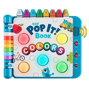 Chuckle & Roar Pop It Book, Colors, English & Spanish, Quiet Mode, 1–4+ | English & Spanish Color Toddler Learning Toys, Quiet Mode Option, Sturdy Plastic Sensory Toys, Busy Book for Toddlers 1-3