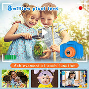 Seckton Upgraded Kids Selfie Camera, HD Digital Video Camera-Navy Blue | Christmas Birthday Gifts for Boys Age 3-9, Toddler Camera with Dual Lens, SD Card, Lanyard, Shockproof, Portable Creative Toy
