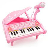 Love&Mini Piano Toys for Girls, 24-Key with Mic, Record & Playback, Ages 3+ | Kids Piano with 22 songs, 8 Percussion Sounds, LED lights, 4 Instrument Modes and Connect to MP3, Phone & Tablet