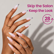 Beetles Tipex Lite Instant Apex Nail Tips, Medium Stiletto, 16 Sizes(00-14) | No Builder Gel Needed, Etched-free Acrylic Nails for DIY Salon-look False Nail Extensions, Full Cover Soft Gel Tips
