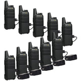 Retevis RT22 Business Walkie Talkies, Portable FRS Two-Way Radios (10 Pack) | For K-12, Food Service & Hospitality, Pocket-Friendly Antenna, Loud & Clear Audio, Respond Quickly, 10-Hour Battery, USB-C