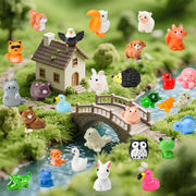 PAPPYN-A 50 Pcs Mini Resin Animal Tiny Resin Animals Figurines Bulk Miniature Little to Hide Small Animal Figures Bulk for Micro Fairy Party Favors Garden Landscape Accessories Dollhouse Crafts Decor