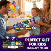 Tsomtto Kids DJ Mixer Table Musical Toy with Lights & Bluetooth | Electronic Music Toy with Microphone Piano, DJ Mixer Controller Toys Birthday Christmas Gifts for 3 4 5 6 Year Old Boys Girls