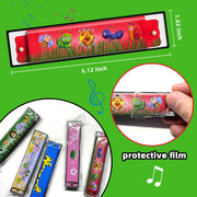 35 Pcs Harmonica for Kids 16 Holes Musical Instrument, Return Gift Cartoon Double Row Harmonica Bulk Toy for 3 Years + Kids Party Favors Goodie Bags Stuffers & Operation Christmas Child Items