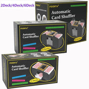 FEIERYA Automatic Card Shuffler 1/2/4/6 Decks | Battery-Operated Electric Playing Card Shuffler for Home Card Game,Board Game Nights,Poker,Travel