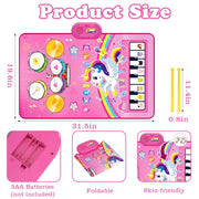 Toys for 1 Year Old Girl Gifts: 3 in 1 Baby Musical Mat Toddler Toy Age 1-2 | Piano Drum Animal Touch Unicorn Toys - Infant Music Toy 12-18 Months Babies Birthday Gifts for 1 2 3 Year Old Boys Girls