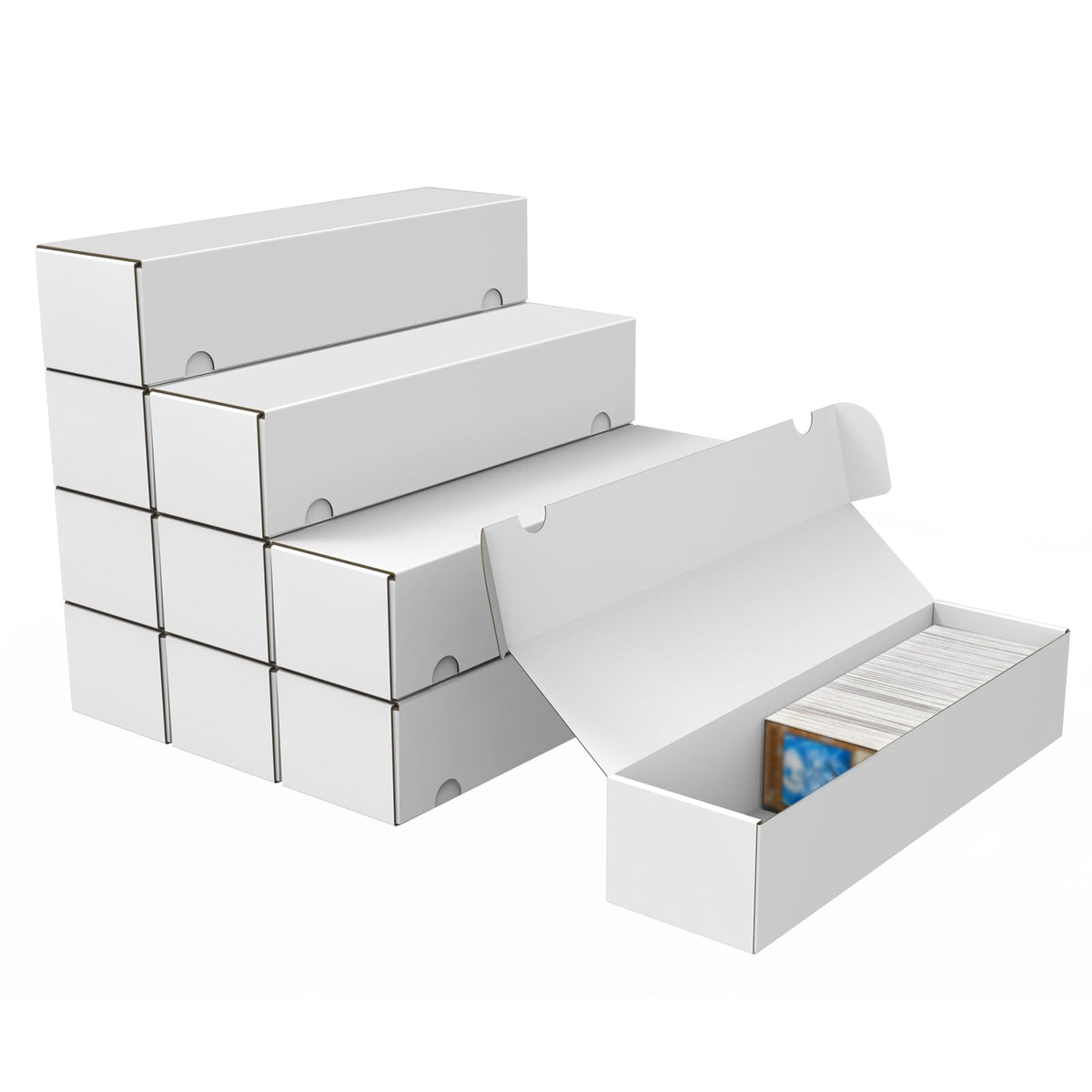 Trading Card Storage Box, 10-Pack 1100 Count White Corrugated Cardboard Box | Bulk Sports Storage Box for TCG/Magic/Mtg Basketball Card, Collectible Trading Cards