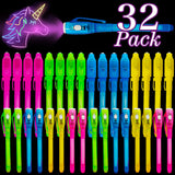 32 Pack 2 Style Invisible Ink Pen with UV Black Light Secret Spy Pens | Secret Messages for Halloween , Magic Disappearing Ink Markers School Supplies Kids 4-8, 8-12 Party Favors Boy Girl Exchang