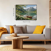 PQIKTUV Spring Mountain Lake Puzzles for Adults 1000 Pieces | Wooden Boat Landscape Jigsaw Puzzle, Nature Scenery 1000 Pieces Puzzles for Adults, Wall Decor, 27.56x19.7 Inch
