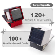 Venssu Angel Themed MTG Deck Box with Commander Display (White and Grey) | Holds 120 Single/100 Double-Sleeved Cards, Fit MTG/PTCG/OPTCG Cards, Strong Magnet, PU Leather, With 2 Dividers & 1 Toploader