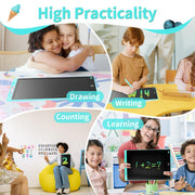 [2 Pack] Genialba LCD Writing Tablet 8.5-Inch Colorful Doodle Board, Toddler Learning Educational Toys Gifts for 3-8 Years Old Girls and Boys, Electronic Drawing Pad for Kids (Pink&Blue)