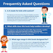 Montessori Busy Book & Preschool Learning Workbook for Toddlers Ages 3-5 | Preassembled Quiet Activity Book - Educational Travel Toy - Toys and Gifts for Kids