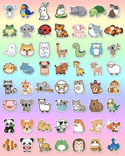 100 Pcs Animal Stickers for Kids, Cute Water Bottle Stickers, Party Favors | Vinyl Waterproof Kid Sticker Pack, Kids Classroom Prizes for Elementary Students, Goodie Bags Stuffers for Kids