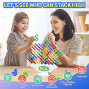 Ziogogco 48Pcs Balance Stacking Blocks Game, Gift for Kids Ages 3-14 | Gets kids thinking. Includes 22 cards and a travel storage bag. Great for birthdays, Christmas, and stocking stuffers