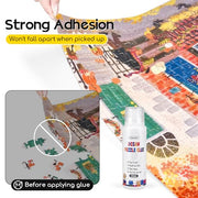 YAKAMOZ Jigsaw Puzzle Glue Clear with Silicone Brush, Sponge Head, 120mL | Clear Drying Formula | Protect Finished Puzzle Artwork | Easy Sponge Head Application