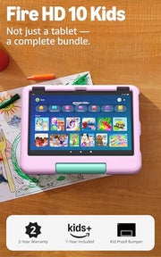 Amazon Fire HD 10 Kids tablet (newest model) ages 3-7 | Bright 10.1" HD screen with included ad-free and exclusive content, robust parental controls, 13-hr battery, 32 GB, Pink