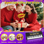 37 Key Upgraded Keyboard Piano with Microphone Kids Music Toy Ages 3-7 | Toddler First Electric Musical Instrument Learning Toy for 3 4 5 6 7 Year Old Boys Girls Birthday Gifts (Black)