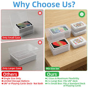 neotidy Playing Card Storage Box Set of 6, Clear Plastic Playing Card Cases Organizer with Snap Lid, Mixed Sizes Card Game Storage for UN* Cards, Standard Decks, Trading Cards, Card Game Holder Case