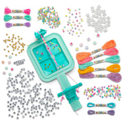 Rainbow Loom Wrap it Loom Bracelet Maker - DIY Friendship Jewelry Kit | Craft 4 styles including macrame and friendship bracelets with 600 alphabet, clay, and flower beads for kids Ages 8+
