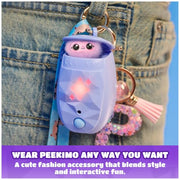 Peekimo Pink Interactive Pet and Wearable Charm Accessory, 100+ Reactions | Reacts to Touch & Voice, Nurture & Play Games, Wear Lanyard or Clip as a Bag Charm; 1 AAA Battery, Kids Toys for Ages 5+