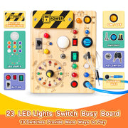 Grarain Busy Board for Toddlers - Montessori Educational Toy for 1-3 Year Old Boys & Girls | Travel-Friendly Sensory Learning Activity | Ideal for Kids with Autism(Busy Board v2)
