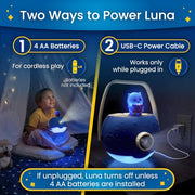 LUNA STORYTIME Kids Pink Book Projector - 5 Read Aloud Fairytale Stories, 5 Songs, Ages 3+