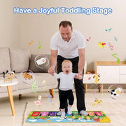FOKI Floor Piano Mat, Baby & Toddler Toys for 1-3 Year Old Boys & Girls | Sensory Musical Toy with 5 Modes, Dual Volume Controls and 8 Music Cards, Gift-Ready for Birthdays and Christmas