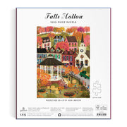 Galison - Falls Hollow 1000 Piece Jigsaw Puzzle for Adults | Illustrated by Joy Laforme, Autumn, Cozy Town, Fall Foliage, Challenging, Recycled Paper, No Dust, Finished Size 27" x 20"