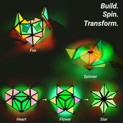 TOSY Magnet Pyramid Glow - 1 Cube Transforms into 1 Billion Shapes, 12 Pieces, 243 Rare Earth Magnets, Glowing, Holographic Design Magnet Tiles Creative Puzzle STEM/STEAM Toy