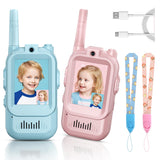 Kids Video Walkie Talkies, 2 Pack Long Range Toy Walkie-Talkie for Kids | Rechargeable, Outdoor Games Toys for Boys Girls Age 3-12, Indoor, Camping, Hiking, Travel, Christmas Birthday Gift(Blue/Pink)
