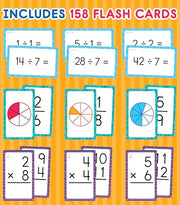 Carson Dellosa 3-Pack Math Flash Cards, Ages 8-12, Multiplication | Division, and Fractions, Math Games, Grade 3-5, Mathematics Practice, 162 cards, Educational Card Set