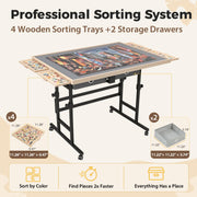 BuilderButler Puzzle Table 1500 Pieces with Wheels, Drawers & Cover, 33.58"x24.92" Adjustable Height & 45° Tilting Jigsaw Board for Adults, Also Ideal as Fuse Beads Table