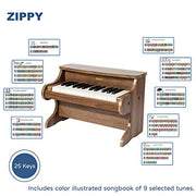 ZIPPY Kids Piano Keyboard, 25 Keys Digital Piano for Kids, Mini Music Educational Instrument Toy, Wood Toy for Toddlers Girls Boys (Walnut)