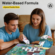 YAKAMOZ Jigsaw Puzzle Glue Clear, Quick Drying with Scraper, 200mL | Preserve & Frame Finished Puzzles | Strong Hold | Water-Based, Non-Toxic Formula | Easy to Apply | Covers Up to 5,000 Pieces