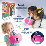 LUNA STORYTIME Kids Pink Book Projector - 5 Read Aloud Fairytale Stories, 5 Songs, Ages 3+