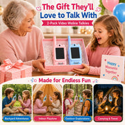Video Walkie Talkies for Kids, 2 Pack Rechargeable with Screen | No WiFi Auto Pairing, Voice Changer | Indoor Outdoor Toys for Camping & Birthday Gifts for Boys Girls Ages 3-12, 500m Range