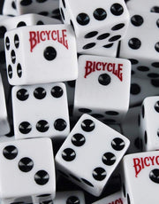 Bicycle 5 Dice Set Six Sided D6 Standard Game White Black 16 mm | Premium quality, Made with recycled and sustainably sourced materials, 5 count