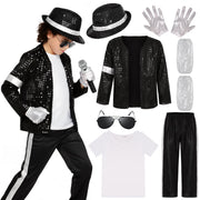 BAURGHOP Kids Dance Star Costume for Boys 80s 90s Pop Stage Outfits for Halloween