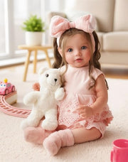 BABESIDE Dara 20 Inch Lifelike Reborn Baby Dolls, Long Brown Hair Girl | Handmade Realistic Baby Doll, Real Life Baby Dolls with Clothes and Toy Accessories, Gift for Kids Ages 3+