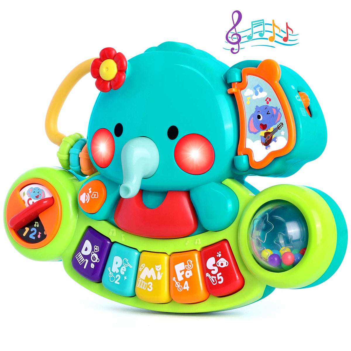 Baby Piano Toys 6-12 Months, Elephant Piano Keyboard Newborn & Infant Toys | Light Up Musical Toddler Toys for 1 Year Old Boy Girl, Christmas & Birthday Gifts For 12-18 Months, 6 7 8 9 Month Old Toys