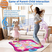 SUNLIN Dance Mat for Girls Ages 3-8, Interactive Dancing Game Pad, Pink | Dance Mixer Rhythm Step Playmat with LED Lights, Adjustable Volume, Built-in Music, Birthday Gift for Girls 3 4 5 6 Years Old