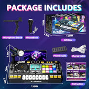 Tsomtto Kids DJ Mixer Table Musical Toy with Lights & Bluetooth | Electronic Music Toy with Microphone Piano, DJ Mixer Controller Toys Birthday Christmas Gifts for 3 4 5 6 Year Old Boys Girls