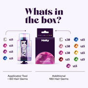 Hally Hair Gem Pen Kit with 240 Stick-On Hair Gems and Stamper Tool | Easy to apply and hair-safe adhesive; a colorful accessories kit for girls and kids that adds instant sparkle.