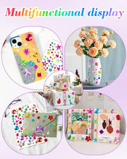 6124Pcs Gem Stickers-Self-Adhesive Face Jewelry Stickers, Acrylic Gems DIY Crafts, Sparkling Heart-Shaped Rhinestone for Kids, for Party & Holiday Supplies