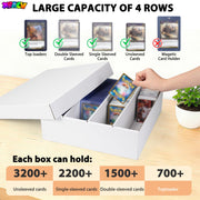 5-Pack Toploader Trading Card Storage Box, 4 Row 3200 Count Cardboard Box | Storage Box for Basketball/MTG/TCG/Sports/Game Cards Organizer and Collection (White)
