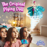 Sky Dancers Flying Doll, Pull-String Toy, No Batteries, Turquoise Twinkle | Really flies; Pull-string powered; No batteries; Indoor/outdoor play; Screen-free fun; Ages 6+, retro