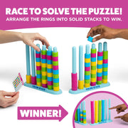 Color Stack Challenge, Color Matching Game by Relatable | Fast Paced Fall Festival Games for Family Game Night, Includes 2 Racks, 50 Cards, 80 Rings