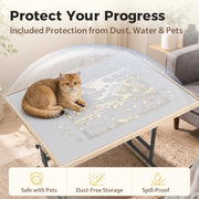BuilderButler Puzzle Table 1500 Pieces with Wheels, Drawers & Cover, 33.58"x24.92" Adjustable Height & 45° Tilting Jigsaw Board for Adults, Also Ideal as Fuse Beads Table