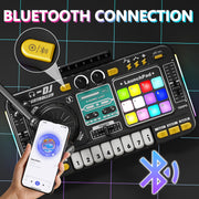 Tsomtto Kids DJ Mixer Table Musical Toy with Lights & Bluetooth | Electronic Music Toy with Microphone Piano, DJ Mixer Controller Toys Birthday Christmas Gifts for 3 4 5 6 Year Old Boys Girls